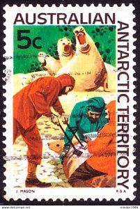 AUSTRALIAN ANTARCTIC TERRITORY (AAT) 1968 QEII 5c Multicoloured 'Banding Elep...