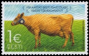 Estonia 2014 100 years Herdbook of the Estonian native breed cattle stamp MNH