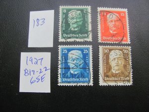 Germany 1927 USED  SC B19-B22  SET VF 65 EUROS (183)