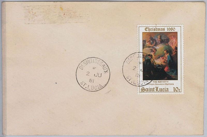 39807   ST LUCIA -  POSTAL HISTORY - COVER with nice postmark: DESRUISSEAUX 1981