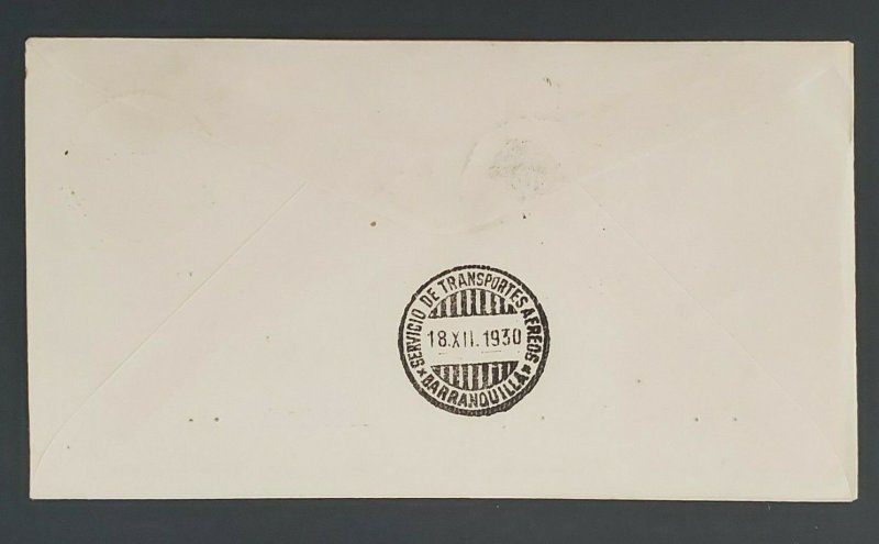 1930 Bogota Colombia to New York Airline Supplies Commercial Air Mail Cover