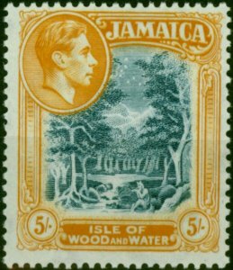 Jamaica 1949 5s Slate-Blue & Yellow-Orange SG132b P.13 V.F MNH