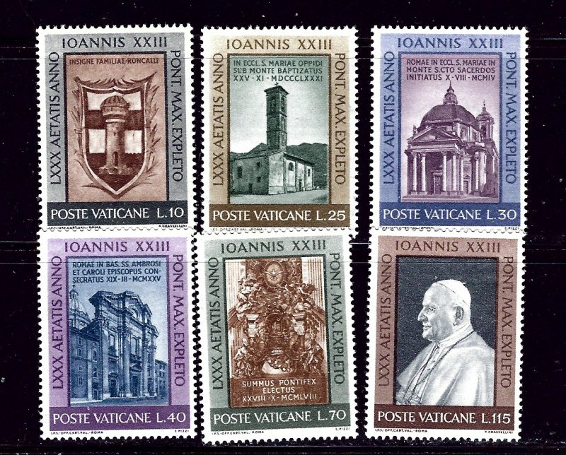 Vatican 317-22 MNH 1961 set