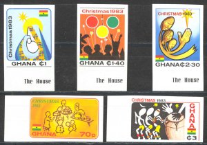 Ghana Sc# 852-856 MNH IMPERF 1983 Christmas