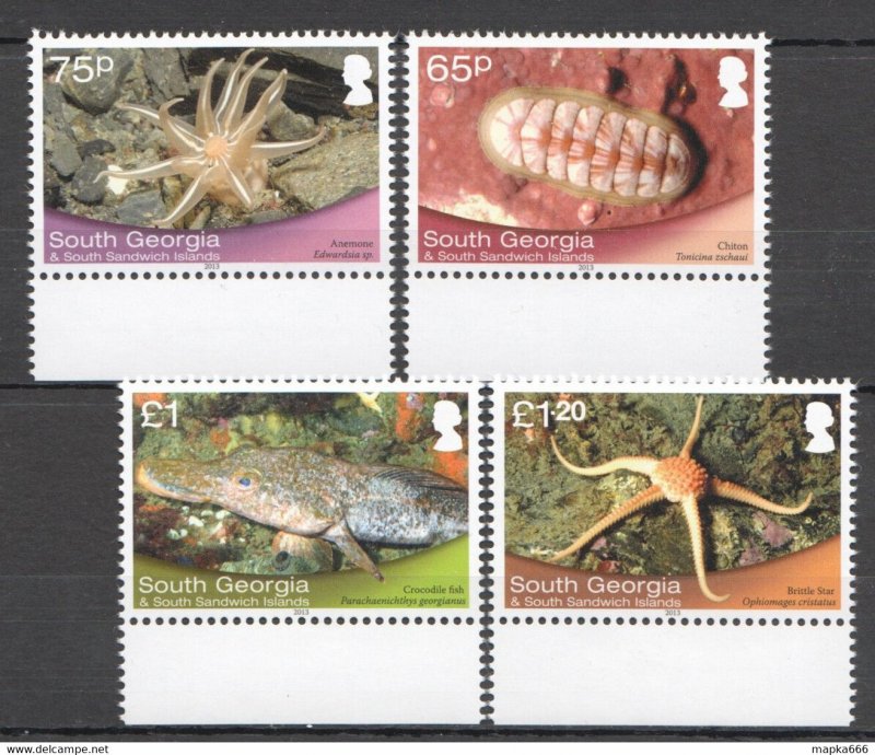 2014 South Georgia Fishes Marine Life Fauna #598-601 14 Euro ** Fat009