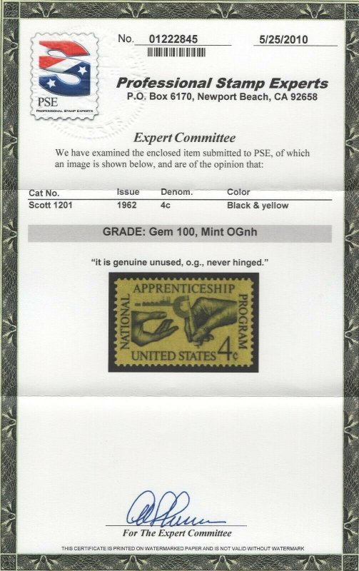 #1201 Mint 100 Gem NH With PSE Certificate  (GP2)