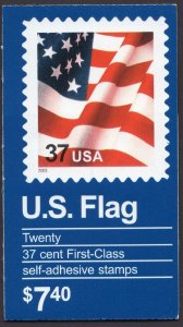 Scott #BK291B (3636a) 2002 Waving Flag Booklet of 20 Stamps - MNH