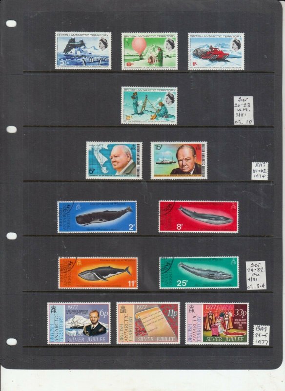 BRITISH ANTARCTIC TERRITORY 1969 MINT+ 1974 AND 1977 SETS MINT/USED