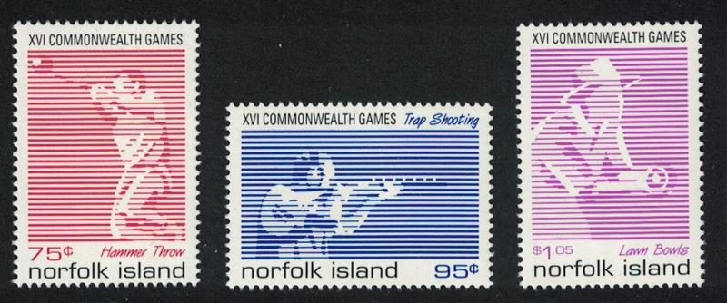 Norfolk 16th Commonwealth Games Kuala Lumpur 3v SG#679-681 SC#659-661