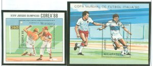 Nicaragua #1692/1852a Mint (NH) Souvenir Sheet (Baseball) (Soccer) (Sports)