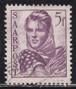 Saar 194 Young Lady Gathering Wheat 1948