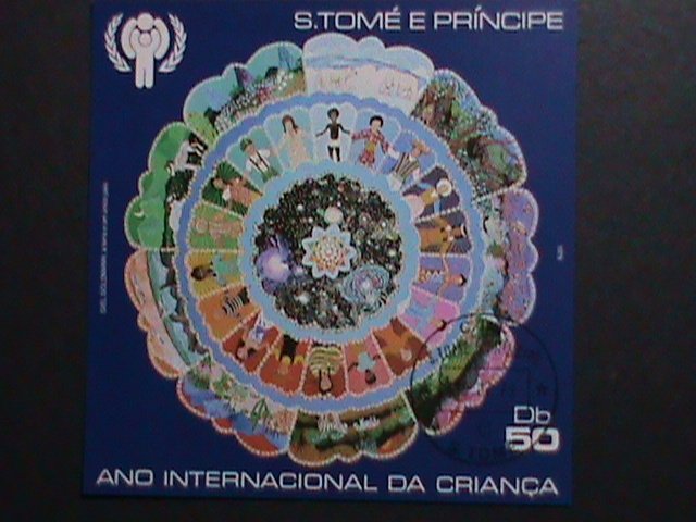 ​ST.THOMAS 1979 SC#517 INTERNATIONAL YEAR OF THE CHILD-CTO- S/S FANCY CANCEL