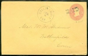 EDW1949SELL : USA 1860s Collinsville CT 3ct PSE with paid handstamp.