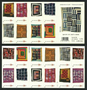 US SC# 4098b QUILTS OF GEE' S BEND 39¢ STAMPS BOOKLET OF 20 MNH