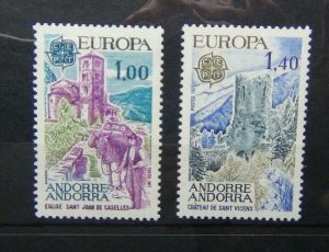 Andorra French 1977 Europa set MNH