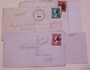 US COVER WITH LETTER   #210,213 X2 NEW HAMPSHIRE