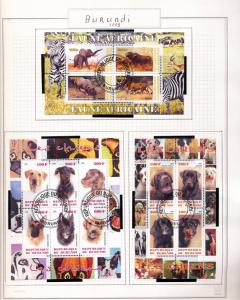 Burundi 1992/2010 Wildlife Cats Dogs Dinosaurs Birds Used Sheets 35+ DAB 847