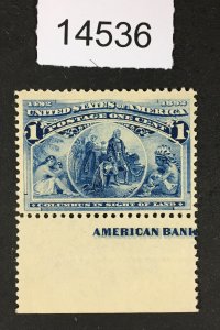 MOMEN: US STAMPS # 230 MINT OG NH LOT #14536