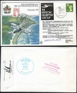 FF9c 60th Ann of the 1st UK Int Air Mail Signed by McIntosh