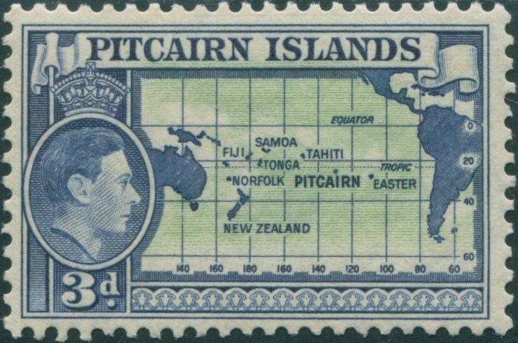 Pitcairn Islands 1940 SG5 3d Map MLH