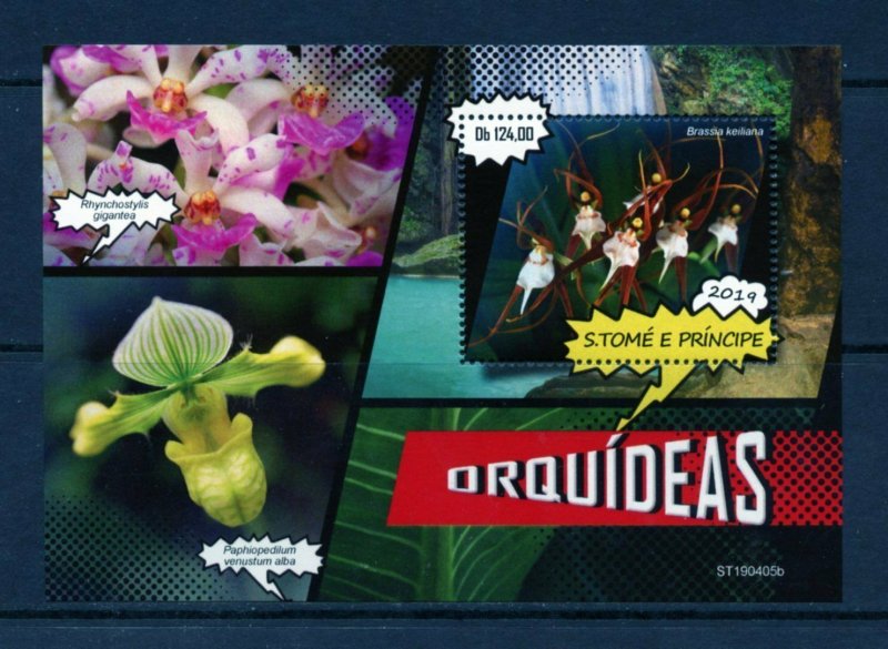 SAO TOME 2019 ORCHIDS  SOUVENIR SHEET MINT NEVER HINGED