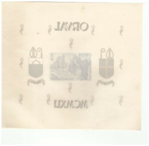 BELGIUM SC.B304 1941 MONKS STUDYING ORVAL ABBEY PLANS S/S MNH BLK2