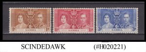 GAMBIA - 1937 KGVI CORONATION - 3V MINT NH