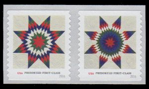 USA Sc. 5099a (25c) Star Quilts 2016 MNH pair