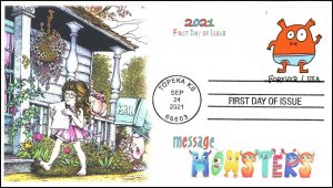 21-280, 2021, Message Monsters, First Day Cover, Standard Postmark, SC 5639, Red