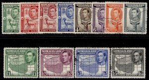 SOMALILAND PROTECTORATE GVI SG93-104, 1938 set, VERY FINE USED. Cat £475. CDS