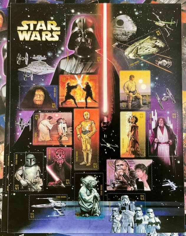 4143 Star Wars Movie Lot of 10 MNH 41 Sheets of  15 FV $61.15   2007