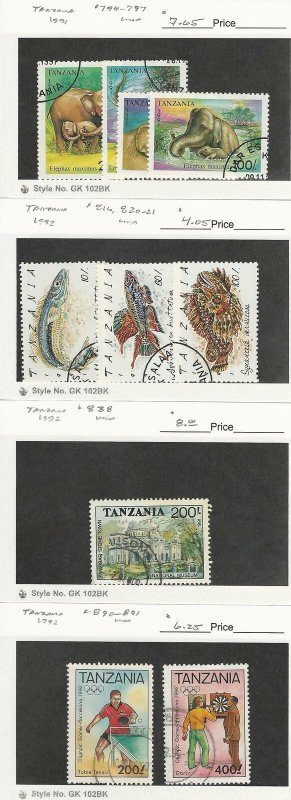 Tanzania, Postage Stamp, #794//891 Used, 1991-92, JFZ