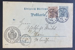 1905 Ulm Germany Postal Stationery Postcard Cover To Wain