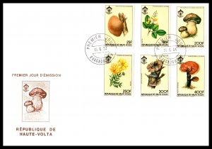 Burkina Faso 647-652 Mushrooms U/A FDC