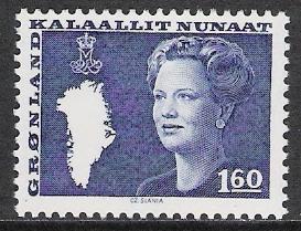 Greenland #124 Queen Margrethe & Map MNH