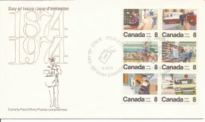 1974 Canada - (O) FDC - Sc 639a - Block of 6 - Letter Carrier Service