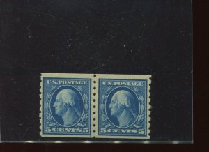 Scott 396 Washington Mint Coil Pair of 2 Stamps NH w/Graded PSE Cert VF80