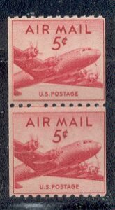 US Stamp #C37 MNH - DC-4 Skymaster Coil Line Pair