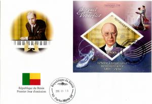 BENIN FDC PROKOFIEV COMPOSERS 2016