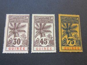 French Guiana 1906 Sc 40,42,44 MH