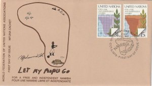 United Nations  NY  WFUNA FDC  Sc# 312-3 1977 Namibia