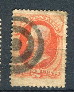 USA; 1870s early classic Jackson issue used shade of 2c. + Postmark