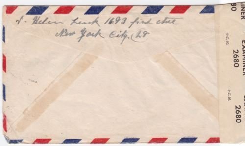 U.S. 1947 British censorship germany New York central stamp cover  ref R20033