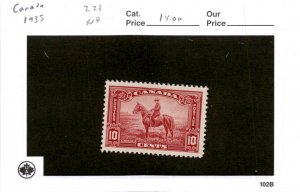 Canada, Postage Stamp, #223 Mint NH, 1935 Mounted Police (AC)