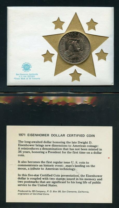 UNITED STATES 1971 COMBO FIRST DAY OF ISSUE EISENHOWER DOLLAR 2  COVERS AS SHOWN