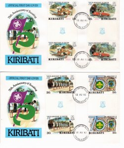 Kiribati 1982 MNH Sc 410-413 FDC Gutter pairs (set of 2)