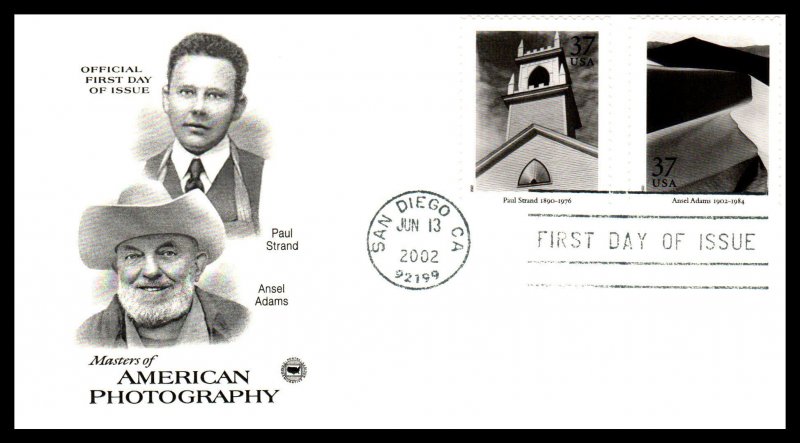 US 3649a-3649t Photography PCS Set of Ten U/A FDC