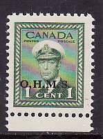 Canada -Sc#o1- id302-1c green KGVI OHMS-NH-1949-50-