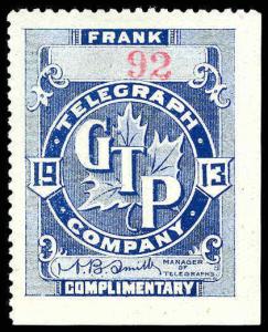 CANADA-g-b-REVENUES-TELEPHONE & TELEGRAPH TGT3  Mint (ID # 83159)