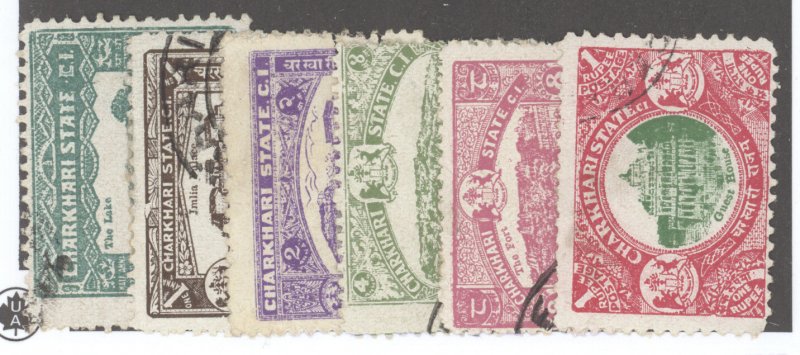 India- Feudatory States, Charkhari, Scott #28-33, Used